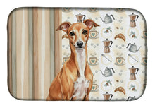 Load image into Gallery viewer, Red Italian Greyhound Coffee Bar Dish Drying Mat