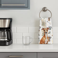 Load image into Gallery viewer, Red Italian Greyhound Coffee Bar Kitchen Towel