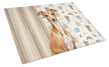 Load image into Gallery viewer, Red Italian Greyhound Coffee Bar Glass Cutting Board