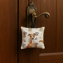 Load image into Gallery viewer, Red Italian Greyhound Coffee Bar Hanging Square Fabric Ornament 3.5 × 3.5