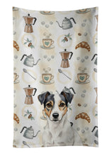 Load image into Gallery viewer, White and Black Jack Russell Terrier Coffee Bar Kitchen Towel