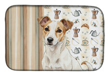 Load image into Gallery viewer, White and Tan Jack Russell Terrier Coffee Bar Dish Drying Mat