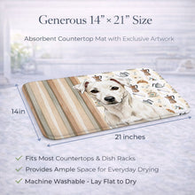 Load image into Gallery viewer, White Jack Russell Terrier Coffee Bar Dish Drying Mat