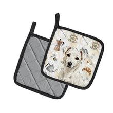 Load image into Gallery viewer, White Jack Russell Terrier Coffee Bar Pair of Pot Holders