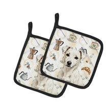 Load image into Gallery viewer, White Jack Russell Terrier Coffee Bar Pair of Pot Holders