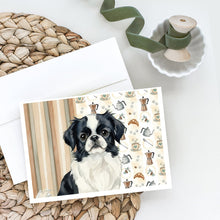 Load image into Gallery viewer, Black and White Japanese Chin Coffee Bar Greeting Cards Pack of 8