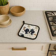 Load image into Gallery viewer, Black and White Japanese Chin Coffee Bar Pair of Pot Holders