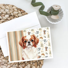 Load image into Gallery viewer, Red and White Japanese Chin Coffee Bar Greeting Cards Pack of 8