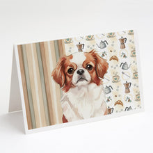 Load image into Gallery viewer, Red and White Japanese Chin Coffee Bar Greeting Cards Pack of 8
