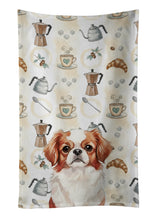 Load image into Gallery viewer, Red and White Japanese Chin Coffee Bar Kitchen Towel