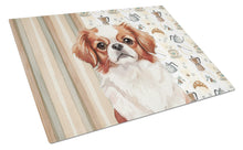 Load image into Gallery viewer, Red and White Japanese Chin Coffee Bar Glass Cutting Board