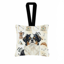 Load image into Gallery viewer, Tricolor Japanese Chin Coffee Bar Hanging Square Fabric Ornament 3.5 × 3.5