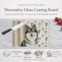Load image into Gallery viewer, Keeshond Coffee Bar Glass Cutting Board
