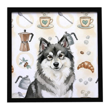 Load image into Gallery viewer, Keeshond Coffee Bar Framed Metal Print