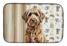 Load image into Gallery viewer, Chocolate Labradoodle Coffee Bar Dish Drying Mat