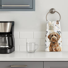 Load image into Gallery viewer, Chocolate Labradoodle Coffee Bar Kitchen Towel