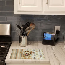 Load image into Gallery viewer, Labradoodle Coffee Bar Glass Cutting Board