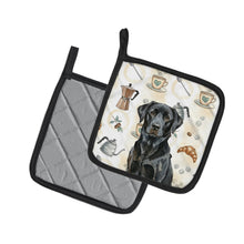 Load image into Gallery viewer, Black Labrador Retriever Coffee Bar Pair of Pot Holders