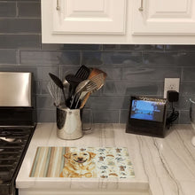 Load image into Gallery viewer, Yellow Labrador Retriever Coffee Bar Glass Cutting Board