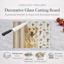Load image into Gallery viewer, Yellow Labrador Retriever Coffee Bar Glass Cutting Board