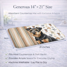 Load image into Gallery viewer, Black and Tan Lakeland Terrier Coffee Bar Dish Drying Mat