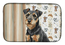 Load image into Gallery viewer, Black and Tan Lakeland Terrier Coffee Bar Dish Drying Mat