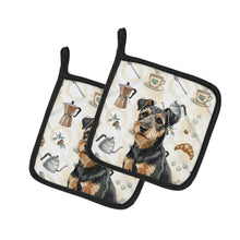 Load image into Gallery viewer, Black and Tan Lakeland Terrier Coffee Bar Pair of Pot Holders