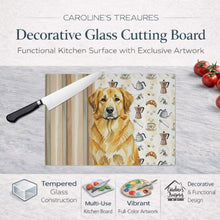Load image into Gallery viewer, Lion Yellow Leonberger Coffee Bar Glass Cutting Board