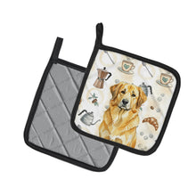 Load image into Gallery viewer, Lion Yellow Leonberger Coffee Bar Pair of Pot Holders