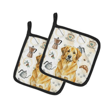 Load image into Gallery viewer, Lion Yellow Leonberger Coffee Bar Pair of Pot Holders
