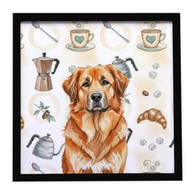 Load image into Gallery viewer, Red Leonberger Coffee Bar Framed Metal Print