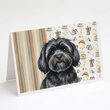 Load image into Gallery viewer, Black Lhasa Apso Coffee Bar Greeting Cards Pack of 8