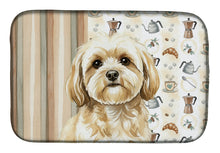 Load image into Gallery viewer, Cream Lhasa Apso Coffee Bar Dish Drying Mat
