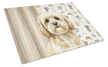Load image into Gallery viewer, Cream Lhasa Apso Coffee Bar Glass Cutting Board
