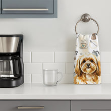 Load image into Gallery viewer, Gold Lhasa Apso Coffee Bar Kitchen Towel