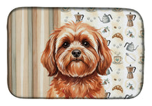 Load image into Gallery viewer, Red Lhasa Apso Coffee Bar Dish Drying Mat