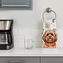 Load image into Gallery viewer, Red Lhasa Apso Coffee Bar Kitchen Towel