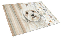 Load image into Gallery viewer, White Lhasa Apso Coffee Bar Glass Cutting Board