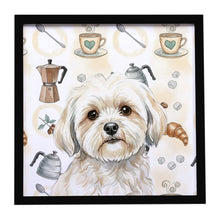 Load image into Gallery viewer, White Lhasa Apso Coffee Bar Framed Metal Print