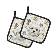 Load image into Gallery viewer, Maltese Coffee Bar Pair of Pot Holders