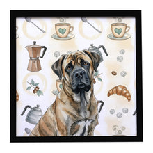 Load image into Gallery viewer, Brindle Mastiff Coffee Bar Framed Metal Print