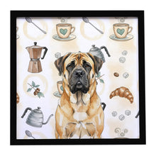 Load image into Gallery viewer, Fawn Mastiff Coffee Bar Framed Metal Print