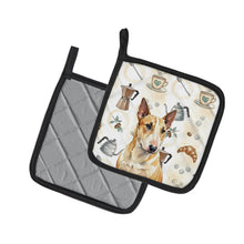 Load image into Gallery viewer, Miniature Bull Terrier Coffee Bar Pair of Pot Holders
