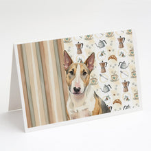 Load image into Gallery viewer, Tricolor Miniature Bull Terrier Coffee Bar Greeting Cards Pack of 8