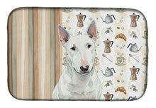 Load image into Gallery viewer, White Miniature Bull Terrier Coffee Bar Dish Drying Mat