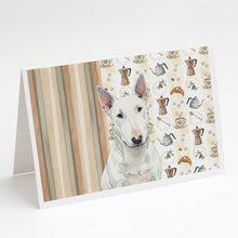 Load image into Gallery viewer, White Miniature Bull Terrier Coffee Bar Greeting Cards Pack of 8