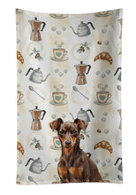Load image into Gallery viewer, Chocolate and Rust Miniature Pinscher Min Pin Coffee Bar Kitchen Towel