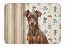Load image into Gallery viewer, Chocolate and Rust Miniature Pinscher Min Pin Coffee Bar Memory Foam Kitchen Mat