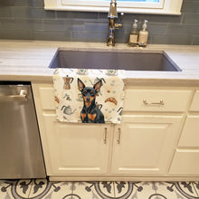 Load image into Gallery viewer, Black and Tan Miniature Pinscher Coffee Bar Kitchen Towel