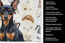 Load image into Gallery viewer, Black and Tan Miniature Pinscher Coffee Bar Kitchen Towel